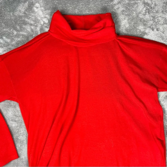 Eileen Fisher Sweater Women's XL Red Asymmetrical Merino Wool Drapey Cowl Casual - Picture 8 of 14